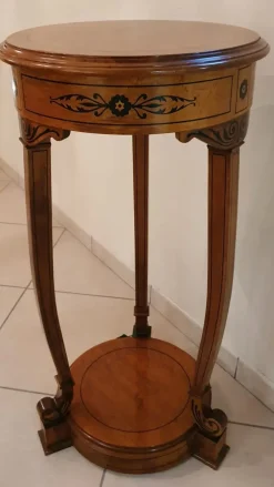 Artigianale Mobile di Antiquariato in stile neoclassico Colonna in radica a prezzo scontato- Antiquariato