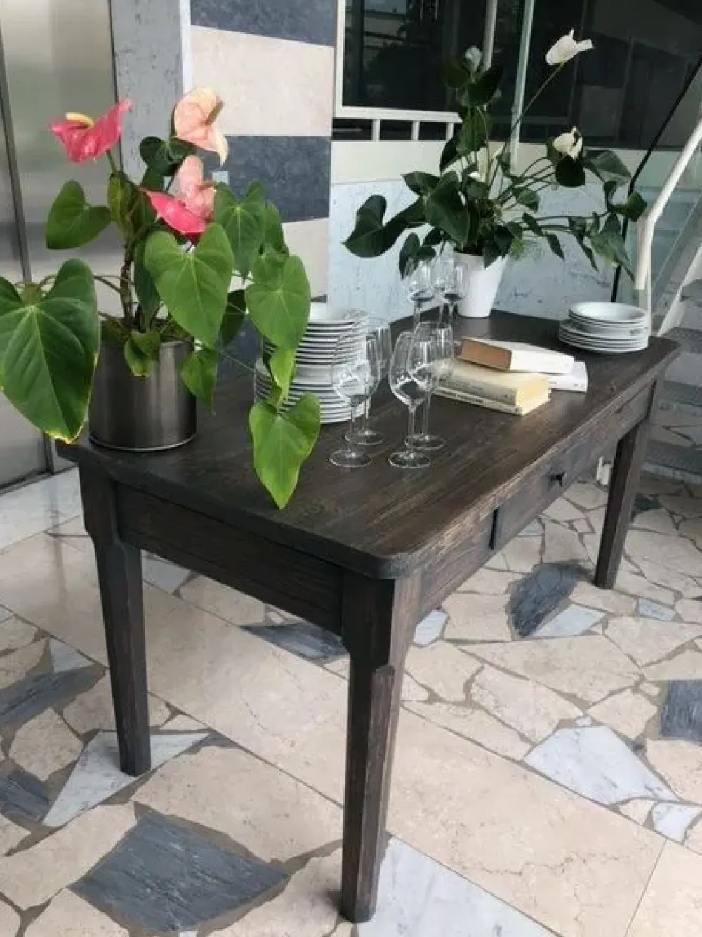 Artigianale Mobile di antiquariato modello Tavolo macellaio a PREZZO SCONTATO- Antiquariato