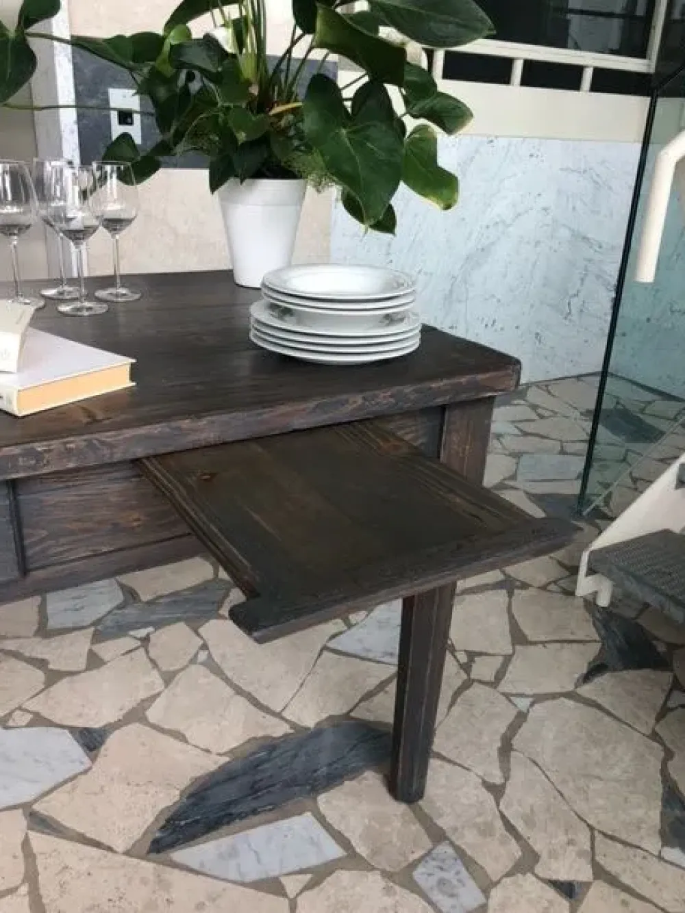 Artigianale Mobile di antiquariato modello Tavolo macellaio a PREZZO SCONTATO- Antiquariato