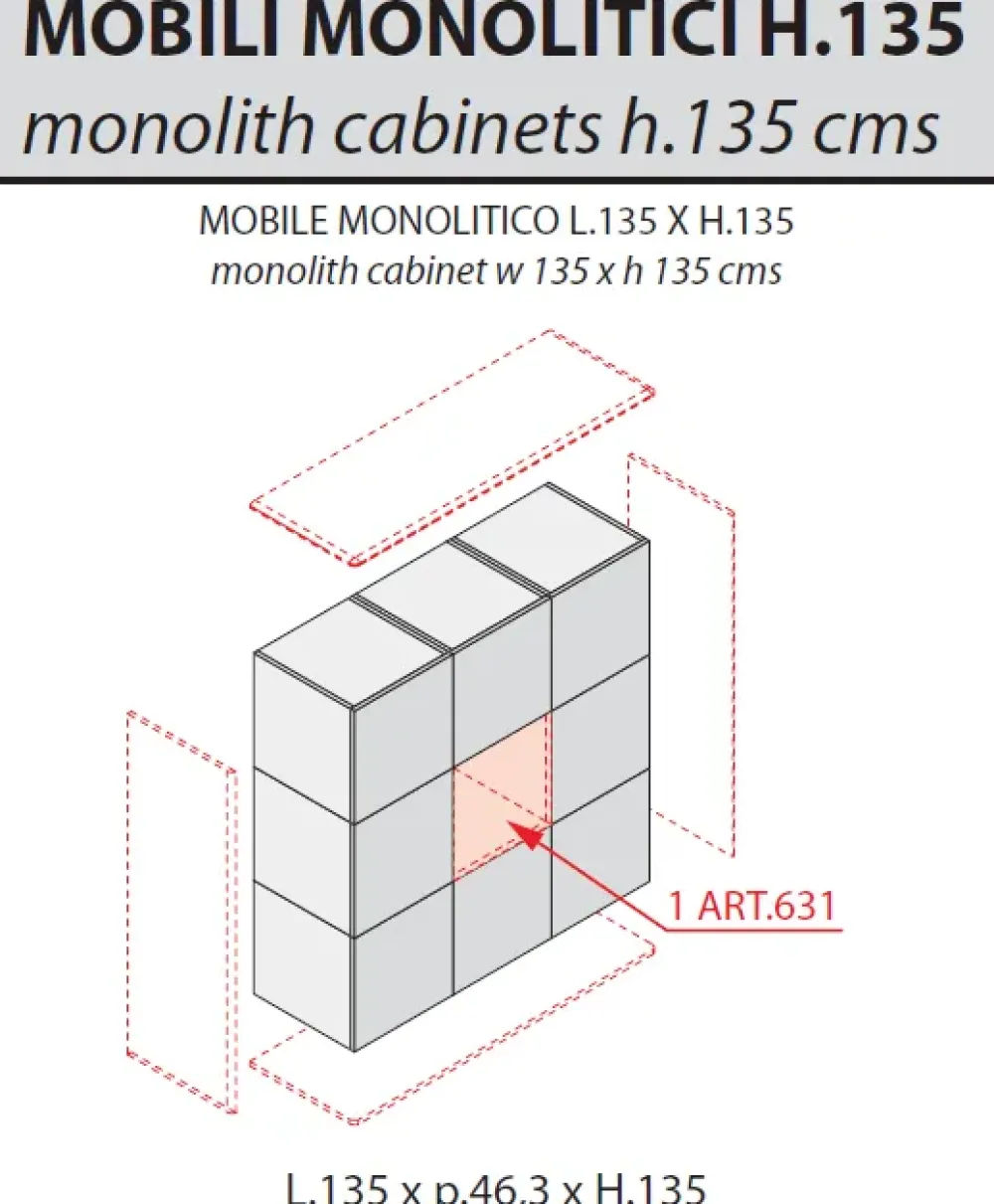 Las Mobili Mobile in legno Iulio monolitico in offerta- Arredo Ufficio