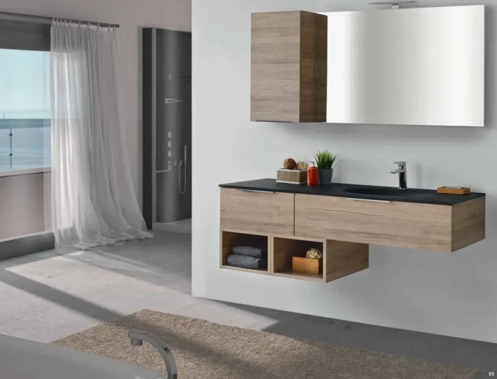 Artigianale Mobile per il bagno Composizione 5 in offerta- Mobili Bagno Sospeso