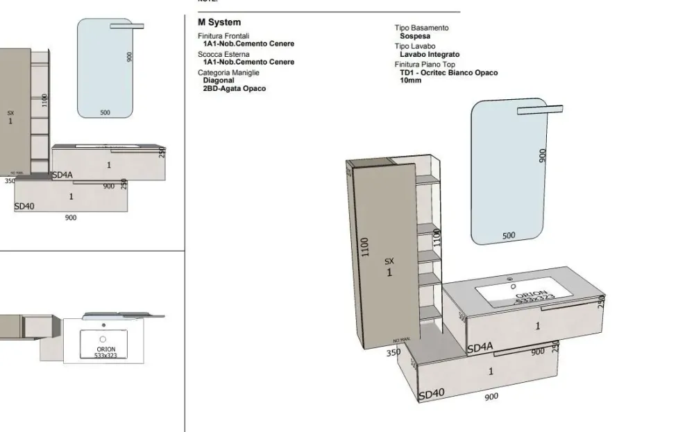 Baxar Mobile per il bagno M system in offerta- Mobili Bagno Sospeso