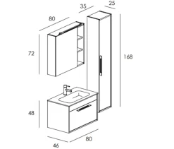 New Mobile per il bagno Smart.46-12 a prezzi outlet Mobili Bagno Sospeso