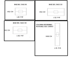 Md work Mobile per il bagno Bagno 3 colori disponibili con 3 misure  in offerta- Mobili Bagno Sospeso
