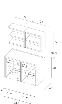 Mobile per la sala da bagno Mylaundry 16 in Offerta Outlet^Mastella Discount