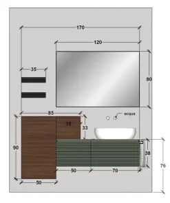 Online Mobile per la sala da bagno M3 system in Offerta Outlet Mobili Bagno Sospeso