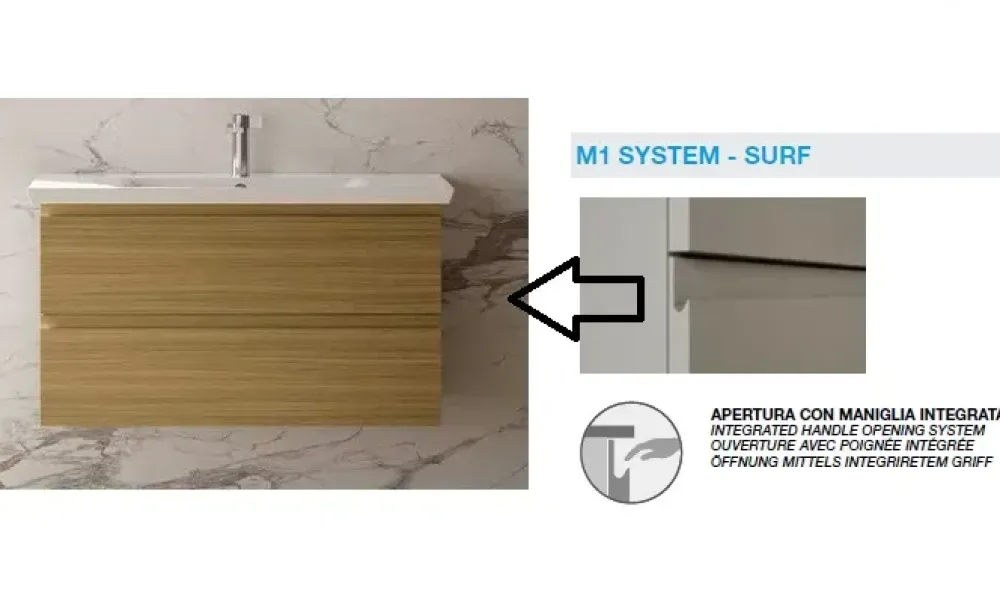 Baxar Mobile per la sala da bagno Tak m1system surf 95 a prezzo scontato- Mobili Bagno Sospeso
