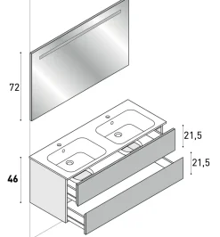 Clearance Mobile per la sala da bagno Composizione u&d 06 in Offerta Outlet Mobili Bagno Sospeso