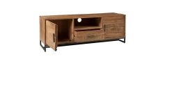 Mobile porta tv Mobile porta tv assemblato etnico in acacia naturale e ferro con 1 cassetto e 2 sportelli  di con uno SCONTO IMPERDIBILE^Outlet Etnico Best