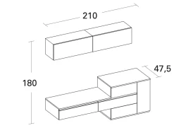 Mobile soggiorno Composizione Living 210-03: design moderno a prezzi outlet.^Arrex Best