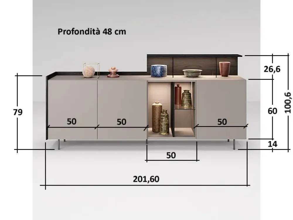 Mobile soggiorno modello Libra di a PREZZI OUTLET Madie