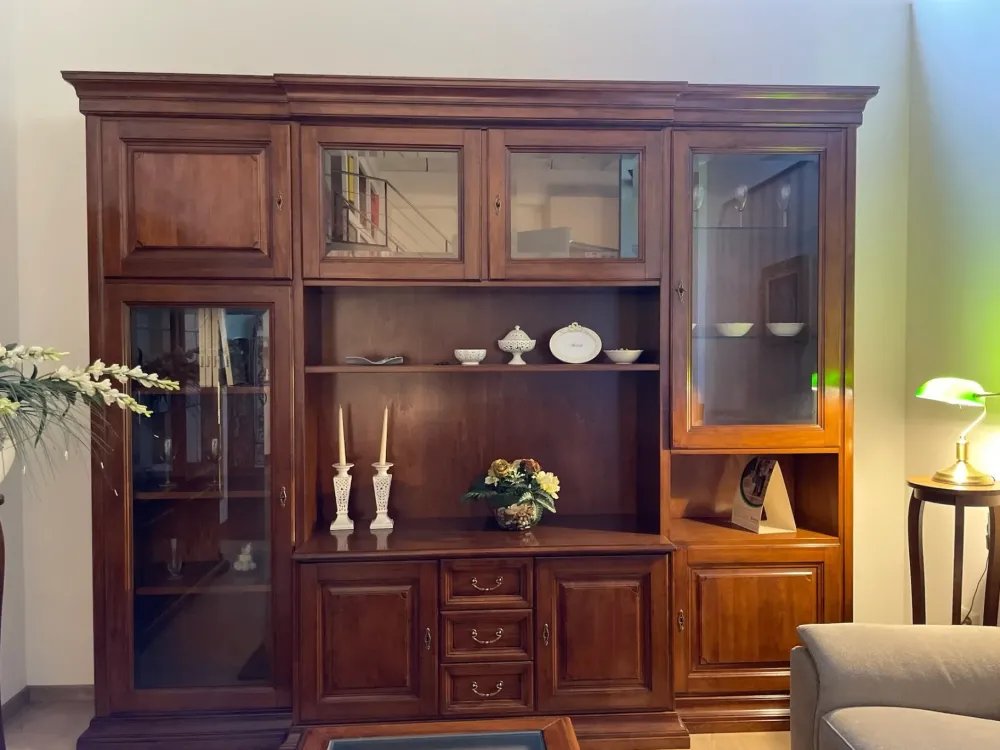 Artigianale Mobile soggiorno modello Parete attrezzata classica edera di scontato -53%- Pareti Attrezzate