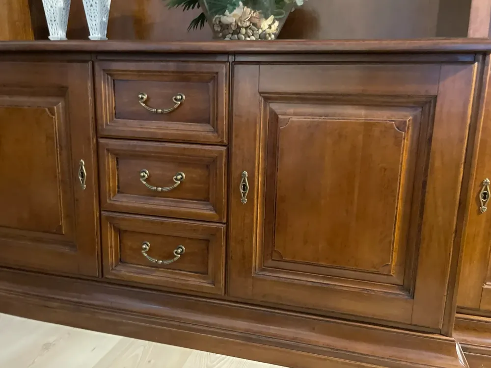 Artigianale Mobile soggiorno modello Parete attrezzata classica edera di scontato -53%- Pareti Attrezzate