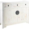 Outlet Etnico Mobile soggiorno modello  credenza china in legno  3 cassetti 2 sportelli  white decape' di a PREZZI OUTLET- Madie