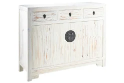 Outlet Etnico Mobile soggiorno modello  credenza china in legno  3 cassetti 2 sportelli  white decape' di a PREZZI OUTLET- Madie