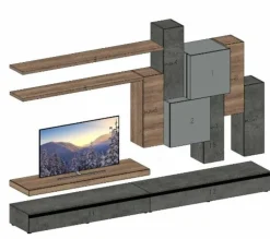 Imab Mobile soggiorno modello Parete sfalzata di scontato -50%- Pareti Attrezzate