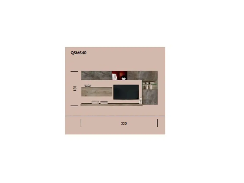 Imab Mobile soggiorno modello Qsm 640 di a PREZZI OUTLET- Pareti Attrezzate