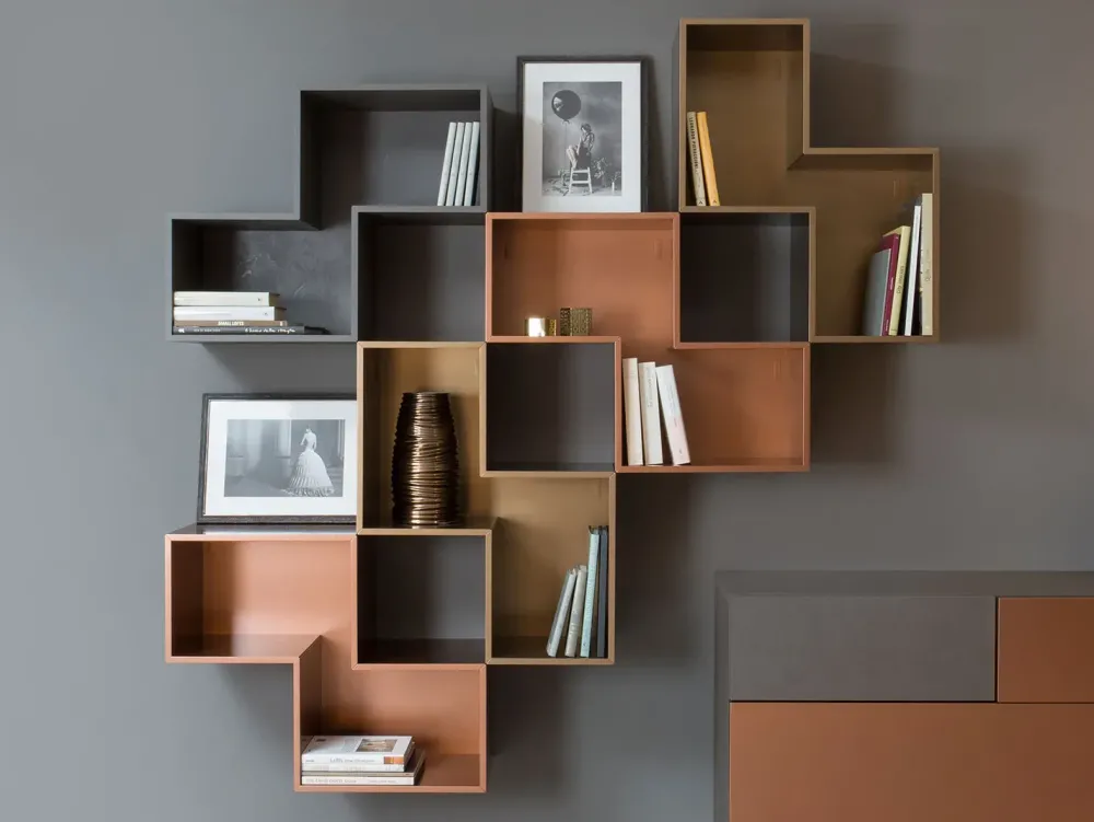 Mobile soggiorno modello Credenza fly deco e mensole cube outlet di scontato -45% Pareti Attrezzate