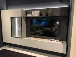 NovaMobili Mobile soggiorno modello Soggiorno vetrina brunito di a PREZZI OUTLET- Pareti Attrezzate