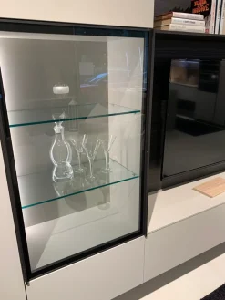 NovaMobili Mobile soggiorno modello Soggiorno vetrina brunito di a PREZZI OUTLET- Pareti Attrezzate