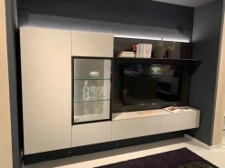 NovaMobili Mobile soggiorno modello Soggiorno vetrina brunito di a PREZZI OUTLET- Pareti Attrezzate