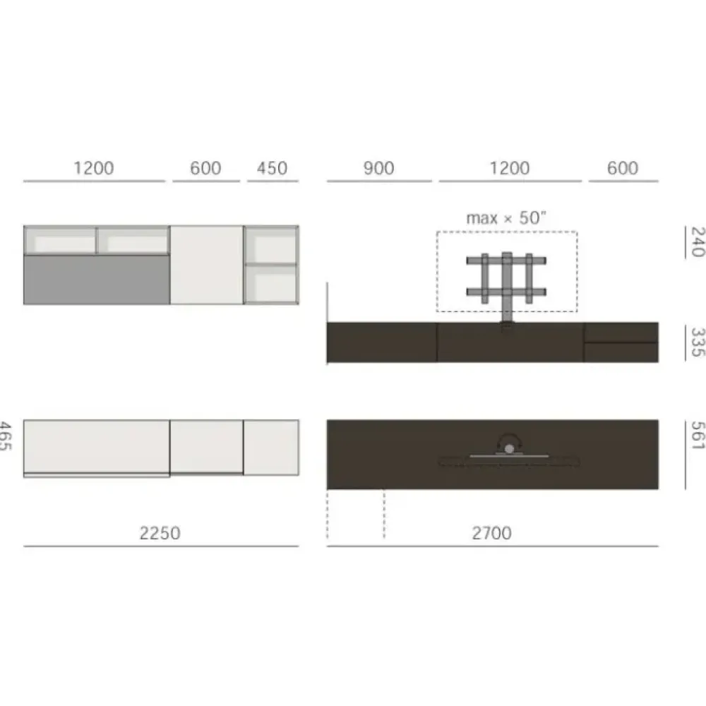 Mobile soggiorno modello Composizione 36 di scontato -28%^Sangiacomo Discount