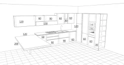 Outlet OFFERTA Cucina ad angolo con BANCONE CUCINE MODELLO DADA Cucine Ad Angolo|Cucine Moderne