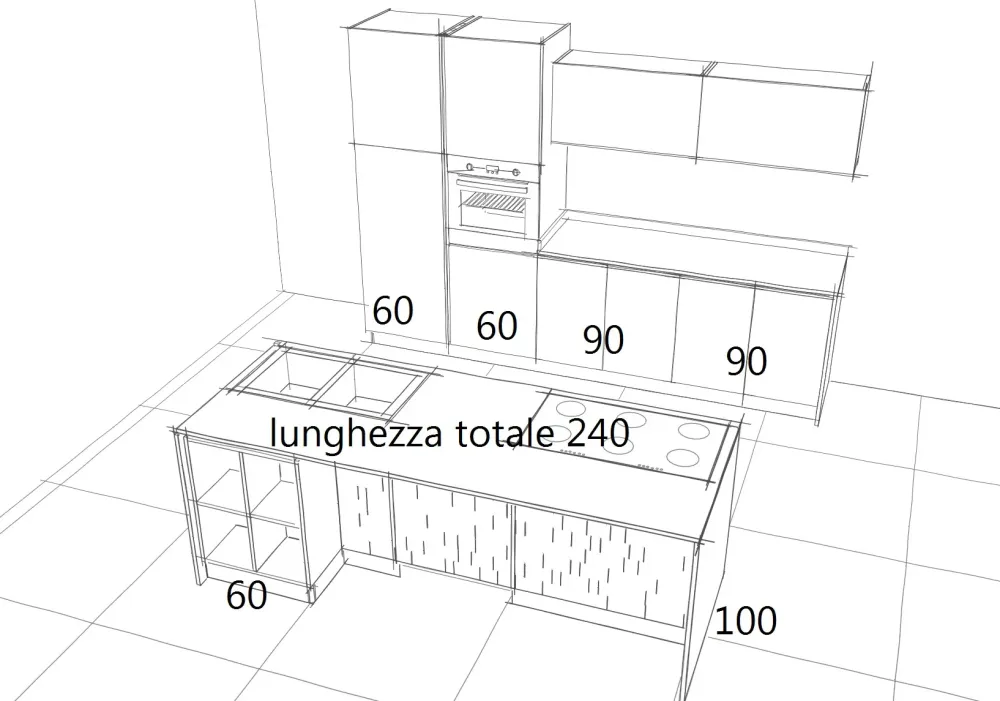 Clearance OFFERTA cucina mod VINTAGE di (misura 300cm) Cucine Ad Isola|Cucine Moderne