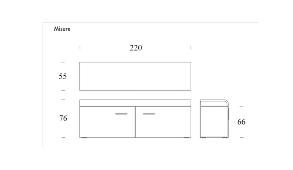 Tonin Casa Offerta Outlet: Madia Goya in laccato opaco di . Acquistala ora!- Madie