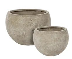 Bizzotto Oggettistica design modello Set 2 vasi cement sfera sabbia di scontata- Oggettistica