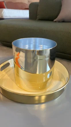 Artigianale Oggettistica design Vaso cilindrico dorato di a prezzo ribassato- Oggettistica