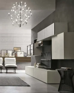 Parete attrezzata A123 in laminato materico a prezzo Outlet^Tomasella Best