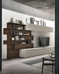 Online Parete attrezzata A062 in stile moderno a prezzo ribassato Pareti Attrezzate