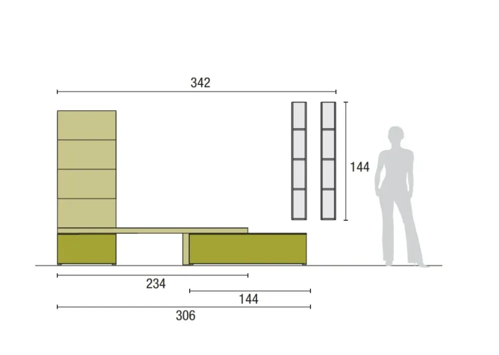 Parete attrezzata Atlante skt36 in stile design a prezzo scontato^Tomasella Outlet