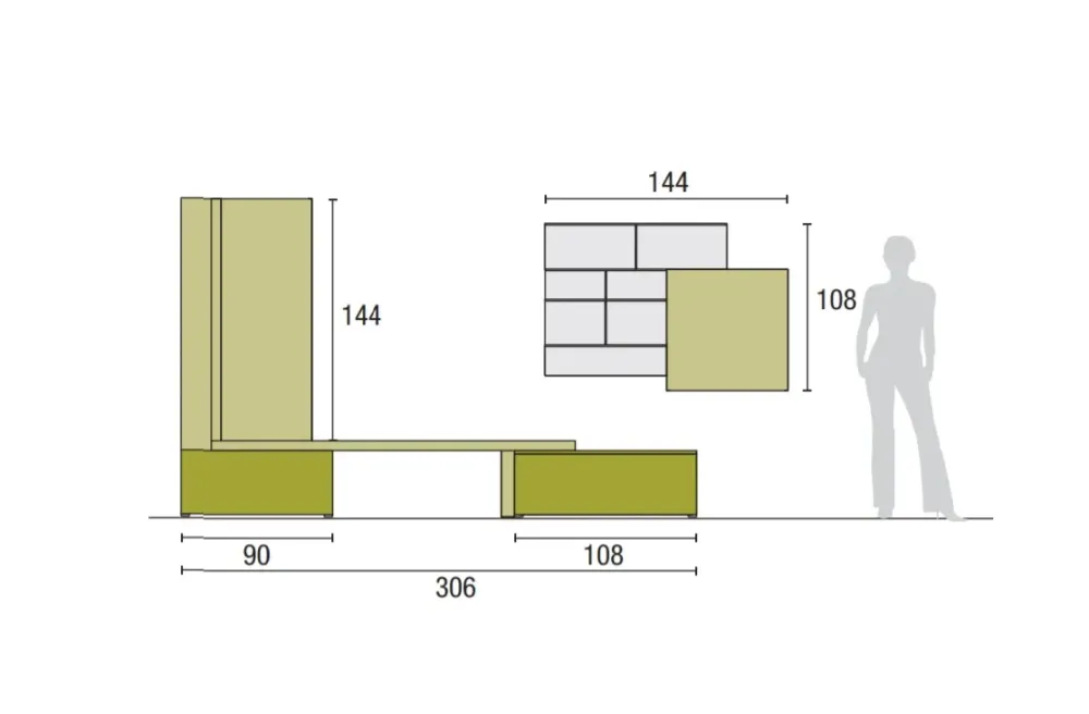 Parete attrezzata Atlante skt40 di scontata del 30% Pareti Attrezzate
