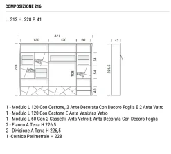 Modo 10 Parete attrezzata Collezione decor   in stile classico a prezzo ribassato- Pareti Attrezzate