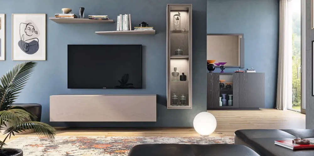 Artigianale Parete attrezzata Comp 12 nova in stile design a prezzo ribassato- Pareti Attrezzate