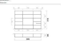 Hot Parete attrezzata Composizione soggiorno aura 040 in stile design a prezzo scontato Pareti Attrezzate