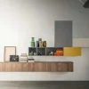 Alf Da Fre Parete attrezzata Composizione soggiorno laccato e impiallaciato legno di in OFFERTA OUTLET- Pareti Attrezzate