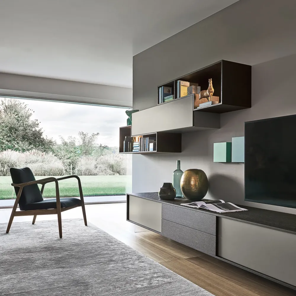 Sangiacomo Parete attrezzata Composizione lampo della firma con uno sconto esclusivo- Pareti Attrezzate