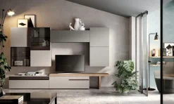Parete attrezzata Composizione-living mod.abaco scontata del 30% in stile moderna a prezzo scontato^Gierre Mobili Outlet