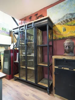 Outlet Etnico Parete attrezzata Composzione soggiorno industrial new york in stile moderno a prezzo scontato- Pareti Attrezzate