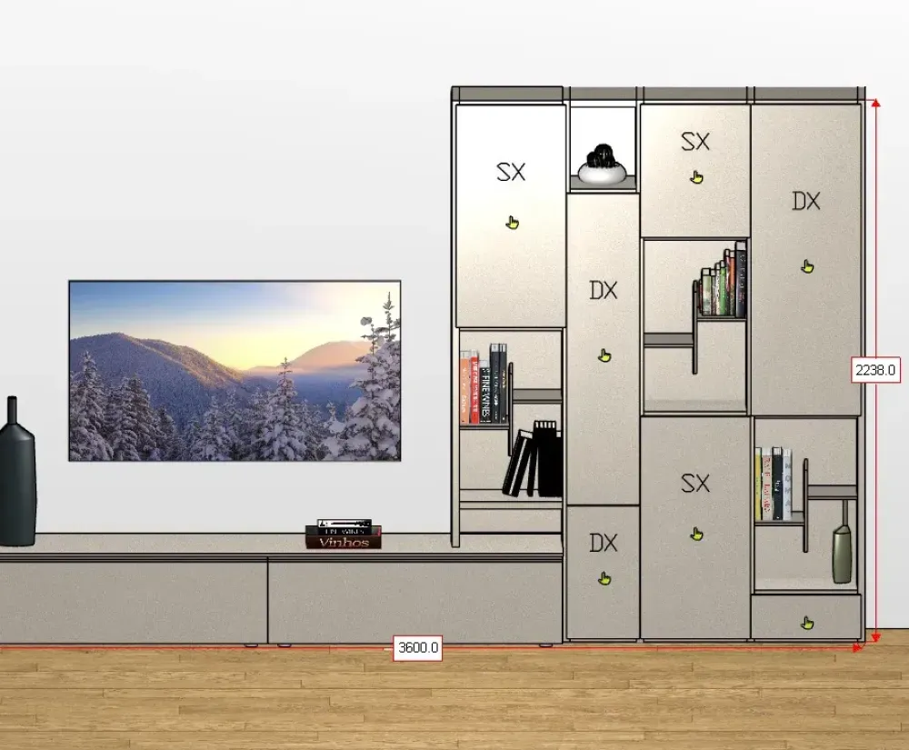 Outlet Parete attrezzata Day 20 in stile moderna a prezzo ribassato Pareti Attrezzate