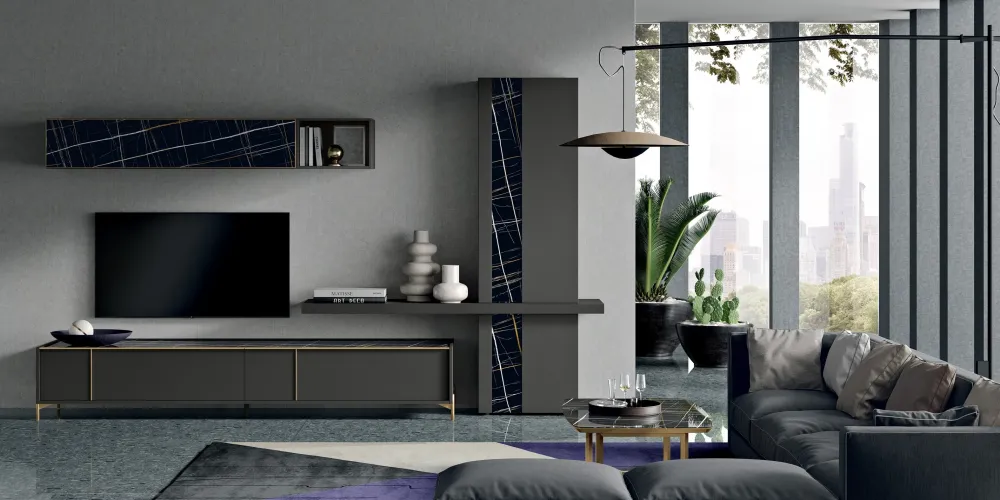 Spar Parete attrezzata Deluxe p10 grey di in OFFERTA OUTLET- Pareti Attrezzate