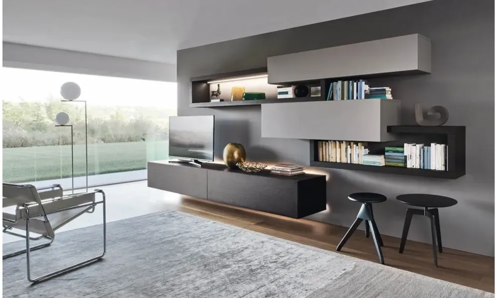 Parete attrezzata di in laccato opaco a prezzo Outlet^Sangiacomo Best