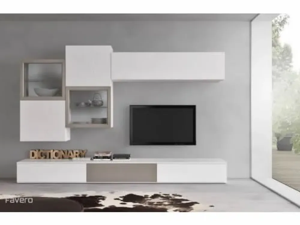 Parete attrezzata Composizione glamour social - 3RF 1255_A^Favero New