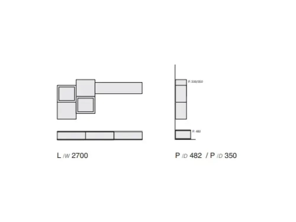 Parete attrezzata Composizione glamour social - 3RF 1255_A^Favero New