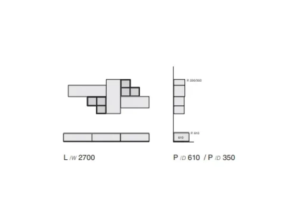 Parete attrezzata cod. 3RF 1110_A Soggiorni Completi