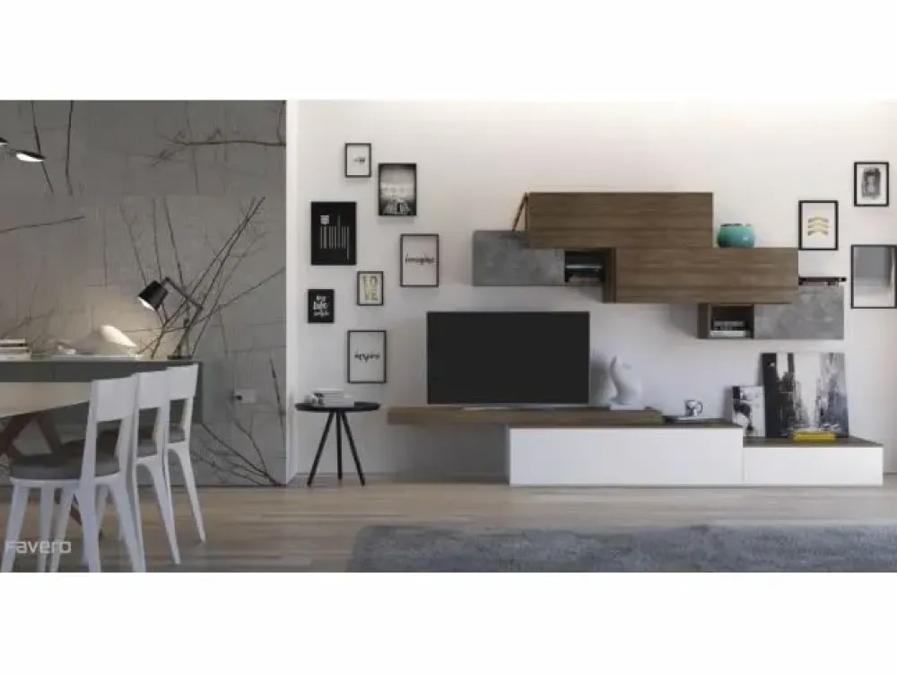 Parete attrezzata social-connect cod. 3RF 1310_A^Favero Discount