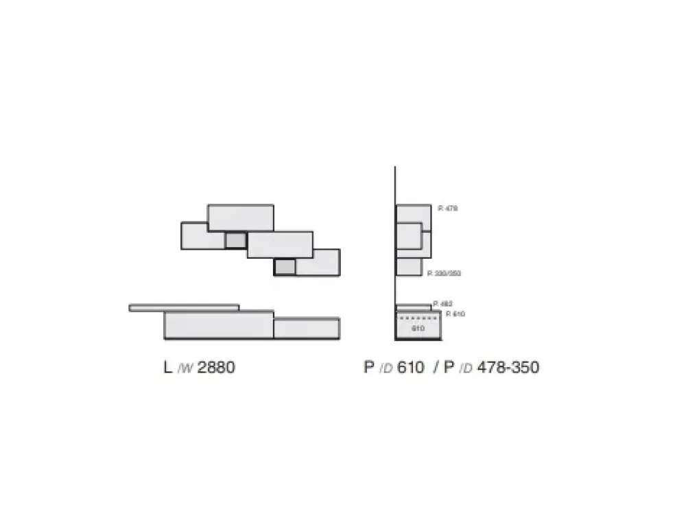 Parete attrezzata social-connect cod. 3RF 1310_A^Favero Discount